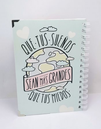 cuaderno personalizado con frase motivación