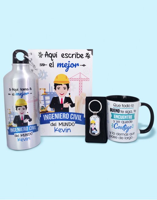 pack regalo personalizado ingeniero civil con dibujo pack regalo personalizado ingeniero civil con dibujo