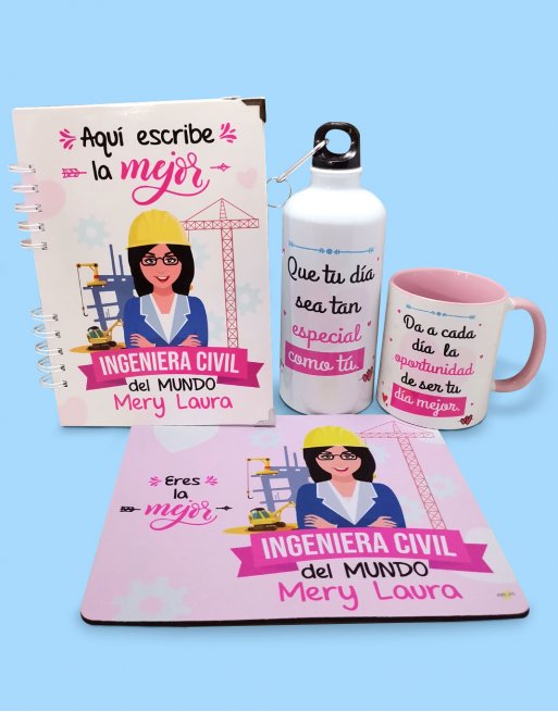 pack regalo personalizado ingeniera civil con dibujo y frases pack regalo personalizado ingeniera civil con dibujo y frases