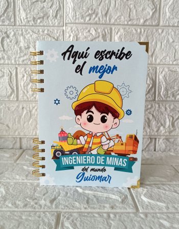 cuaderno o agenda personalizado de ingeniero de minas