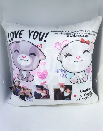 almohada gatitos personalizado