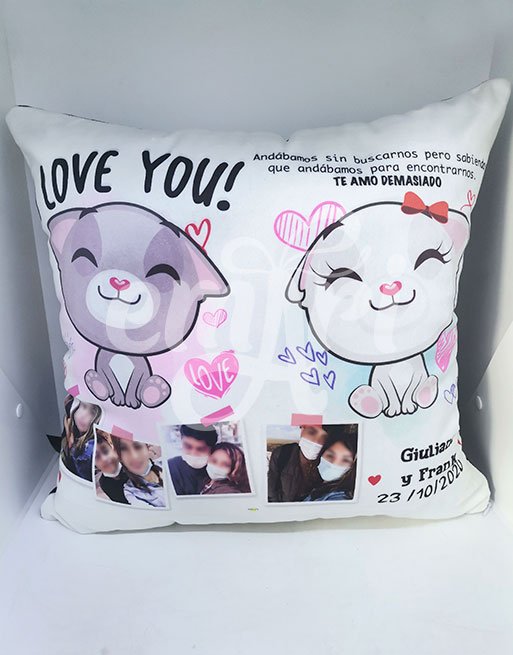 almohada gatitos personalizado